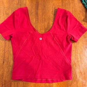 lululemon align short sleeve top shirt red